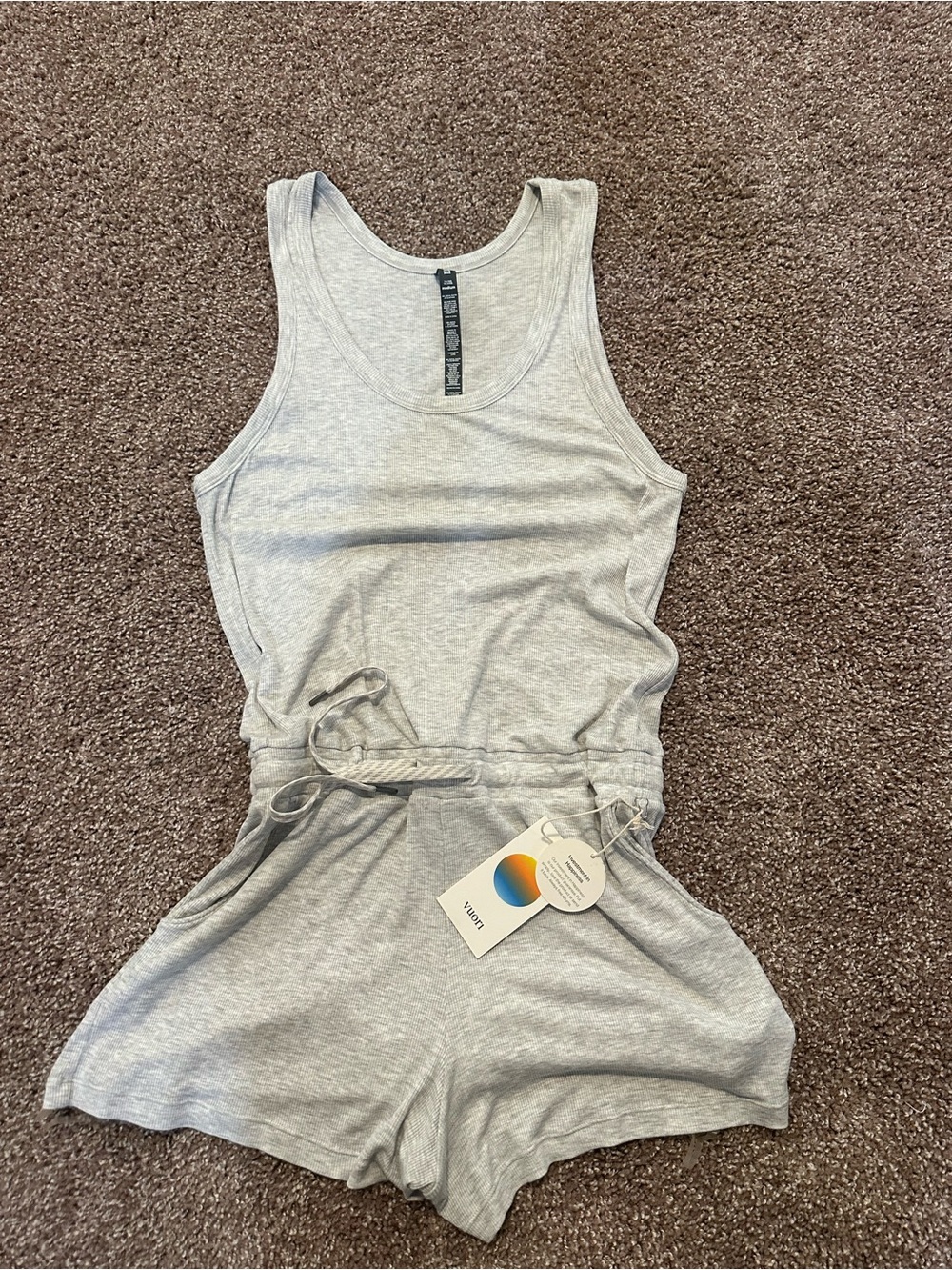 Vuori Light Heather Grey Torrey Romper